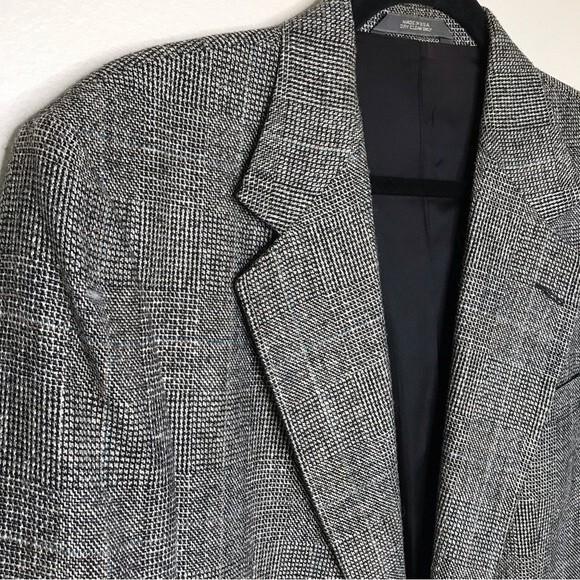 Haggar Imperial Gentlemans Fit Glen Plaid Sport Coat 2 Button Jacket Mens Large - Picture 2 of 14